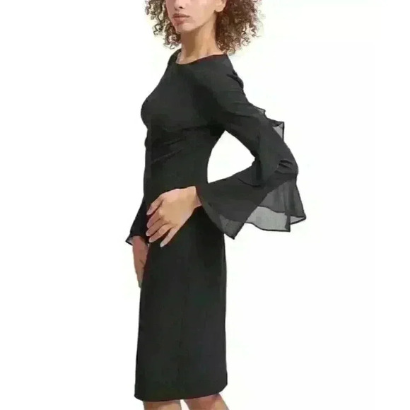 NEW! Calvin Klein Women's Plus 22W Ruffled-Sleeve Sheath Dress NWT $139 - Picture 3 of 4